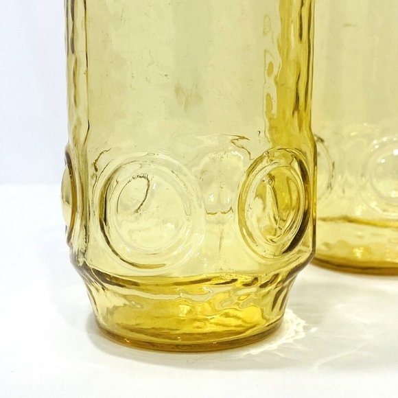 Anchor Hocking Heritage Hill Honey Gold Tumbler Glasses Retro 70s Vintage Boho - Picture 2 of 8
